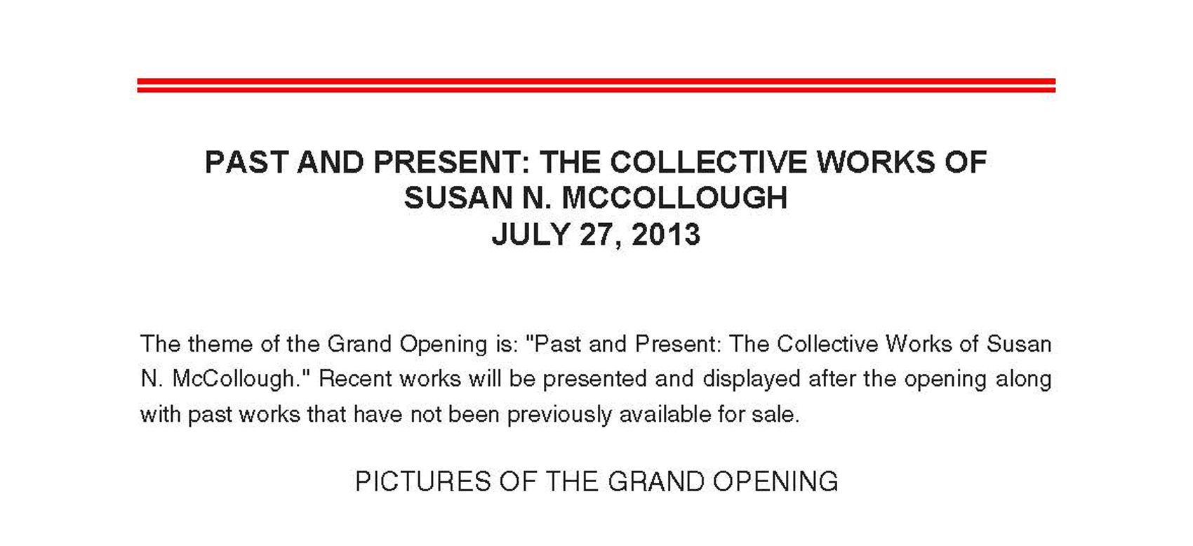 SUSAN N. MCCOLLOUGH - EXHIBITIONS